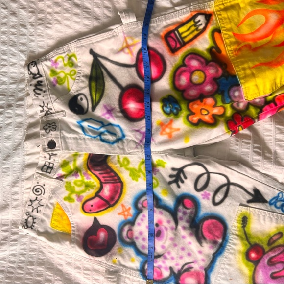 Small Women’s Graffiti Art Spray Art Painters Pants Street Wear 30 x 30 - Picture 15 of 17